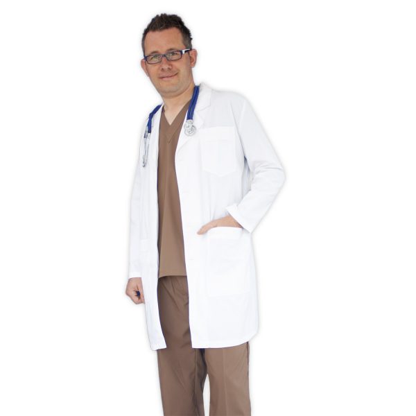 Delantal Largo Laboratorio hombre - blanco
