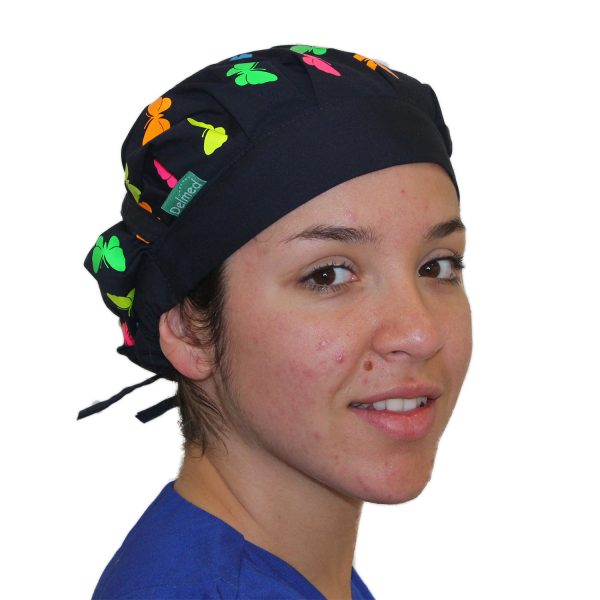 Gorro Azul Marino Mariposas Colores - Mujer