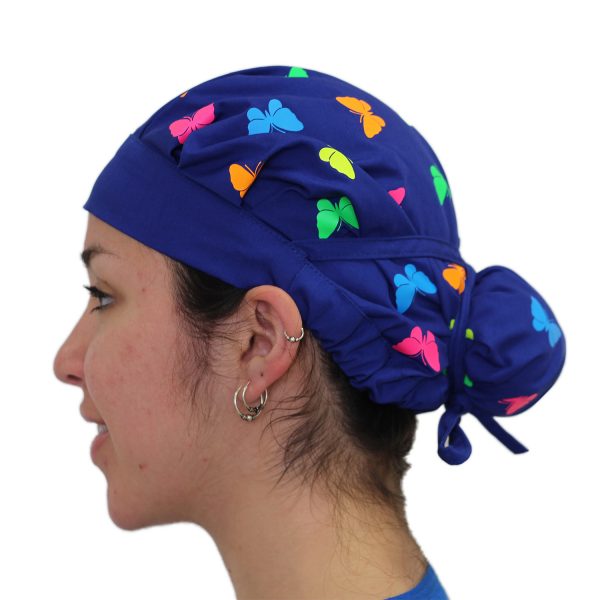 Gorro Azul Rey Mariposas Colores - Mujer