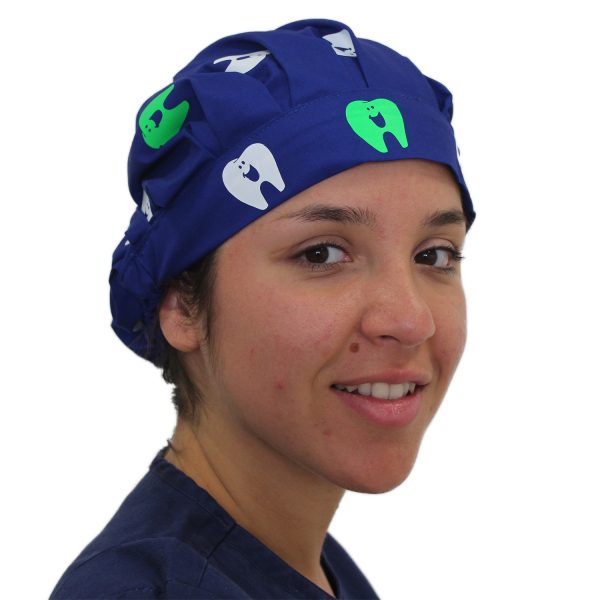 Gorro Azul Rey Dientes Solidos Blanco - Verde - Mujer