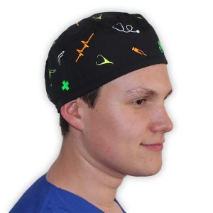 Gorro negro dibujos clínicos en colores -Unisex