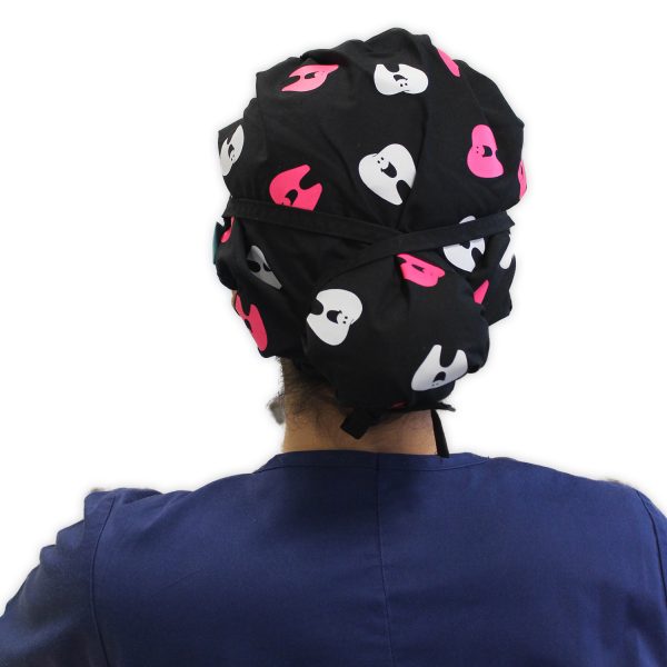 Gorro Negro Dientes Solidos Blanco - Fucsia - Mujer