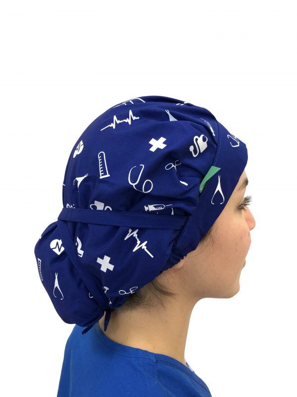 Gorro Clínico Azul Rey Estampado Mujer