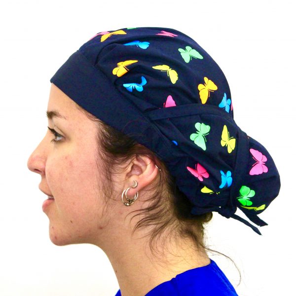 Gorro Azul Marino oscuro Mariposas Colores - Mujer